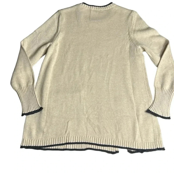 Habitat oversized,cotton knit,trim rib,embroidered sweater women  PTP 19” - Picture 4 of 11